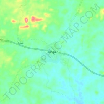 Carte topographique Bloléquin, altitude, relief