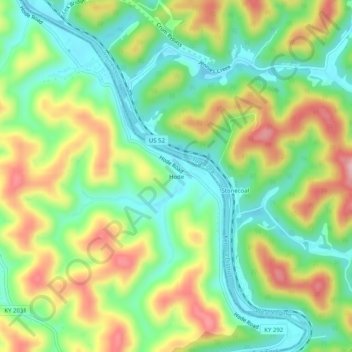 Carte topographique Hode, altitude, relief