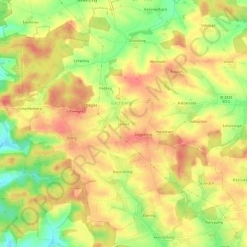 Carte topographique Einfeld, altitude, relief