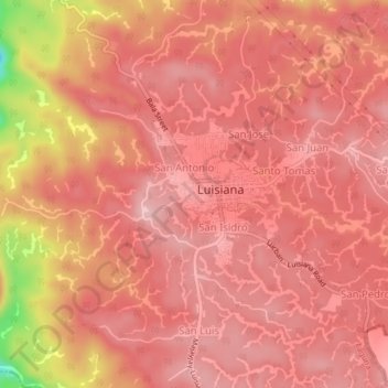 Carte topographique San Diego, altitude, relief
