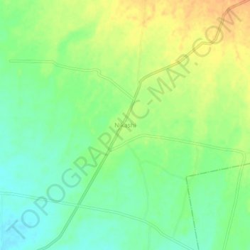 Carte topographique Nikashi, altitude, relief