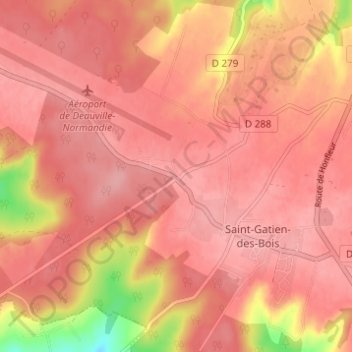 Carte topographique Carrefour Saint-Philbert, altitude, relief