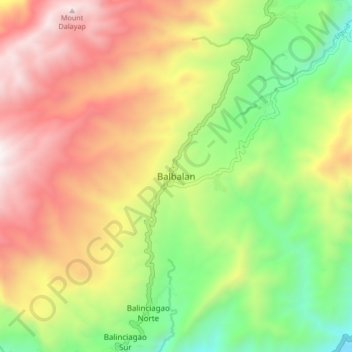 Carte topographique Balbalan, altitude, relief