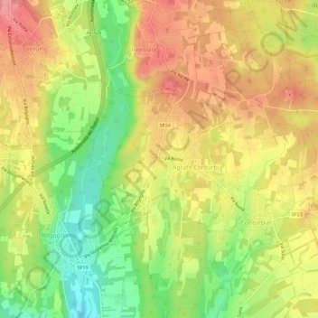 Carte topographique Agrate, altitude, relief