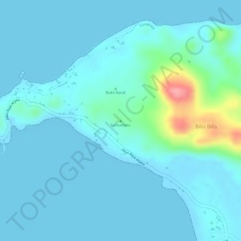 Carte topographique Sumurbatu, altitude, relief