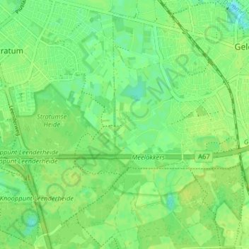Carte topographique Gijzenrooi, altitude, relief