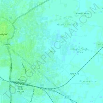 Carte topographique Theth, altitude, relief