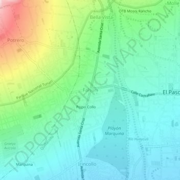 Carte topographique Falsuri, altitude, relief