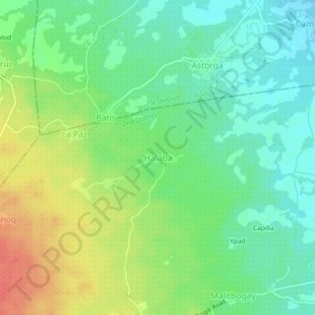 Carte topographique Halaba, altitude, relief