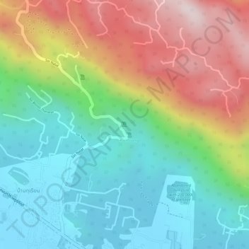 Carte topographique waterfall, altitude, relief