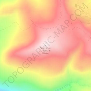 Carte topographique Soapstone Mountain, altitude, relief