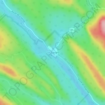 Carte topographique Coin-Lavigne, altitude, relief