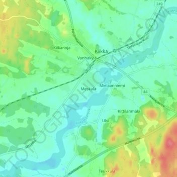 Carte topographique Meskala, altitude, relief
