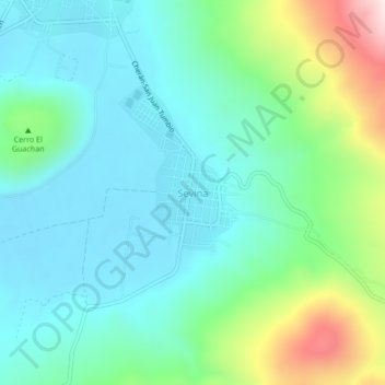 Carte topographique Sevina, altitude, relief