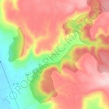 Carte topographique Pozancos, altitude, relief