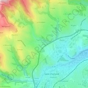 Carte topographique Le Ban, altitude, relief
