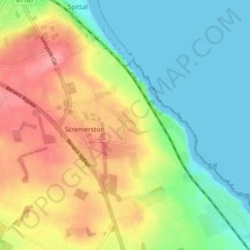 Carte topographique Borewell, altitude, relief