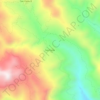 Carte topographique San Pablo, altitude, relief