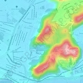 Carte topographique Morro do Embaré, altitude, relief