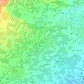 Carte topographique Rosegaferro, altitude, relief