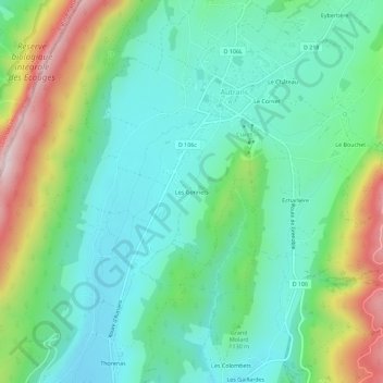 Carte topographique Les Gonnets, altitude, relief