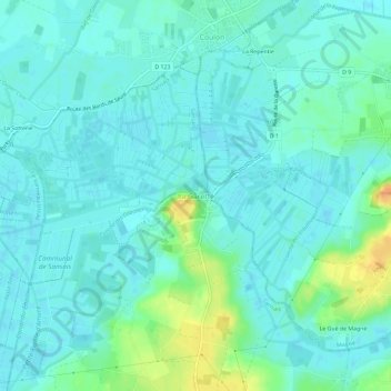 Carte topographique La Garette, altitude, relief