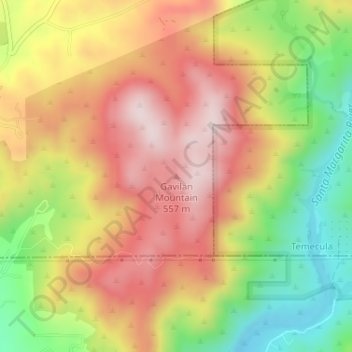 Carte topographique Gavilan Mountain, altitude, relief