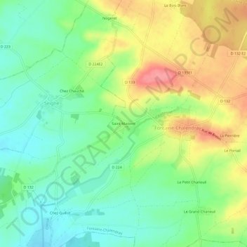 Carte topographique Saint-Maixent, altitude, relief
