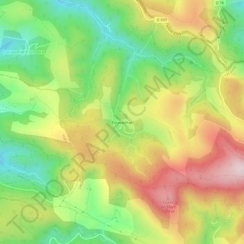 Carte topographique Escoubilhac, altitude, relief