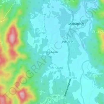 Carte topographique Sitio Cabelic, altitude, relief