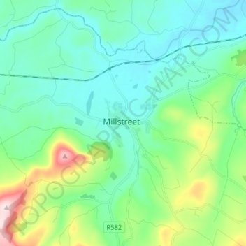 Carte topographique Millstreet, altitude, relief