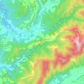 Carte topographique Vargo, altitude, relief