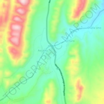 Carte topographique Cazon, altitude, relief