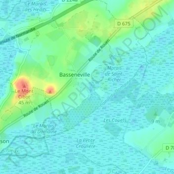 Carte topographique Le Domaine, altitude, relief