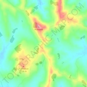 Carte topographique Arapohue, altitude, relief