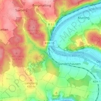 Carte topographique Lohstadt, altitude, relief