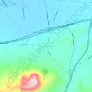 Carte topographique Ancient Korinthos, altitude, relief