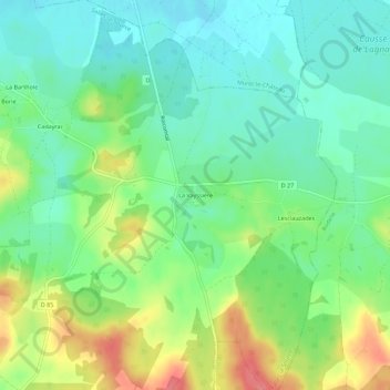 Carte topographique La Vayssière, altitude, relief