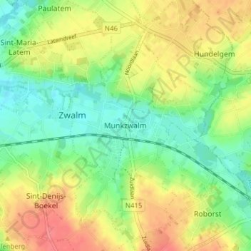 Carte topographique Munkzwalm, altitude, relief