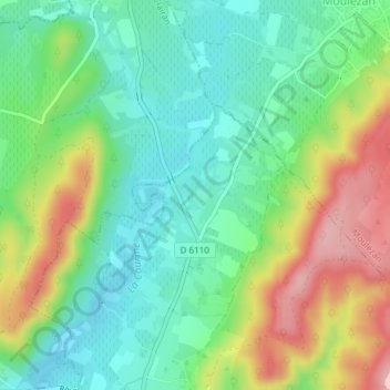 Carte topographique Fenouiller, altitude, relief