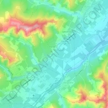 Carte topographique Fabbrica, altitude, relief