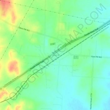 Carte topographique Moore, altitude, relief