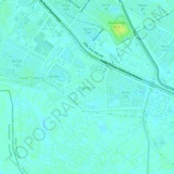 Carte topographique Bajidpur, altitude, relief