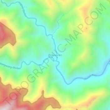 Carte topographique Bokiawan, altitude, relief