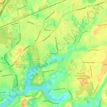 Carte topographique Pine Point, altitude, relief