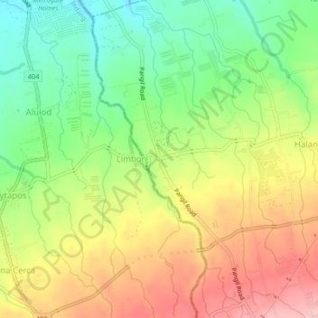 Carte topographique Purok 2, altitude, relief