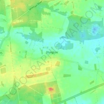 Carte topographique Illington, altitude, relief