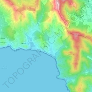 Carte topographique Gigaro, altitude, relief