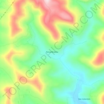 Carte topographique Nova Brasília, altitude, relief