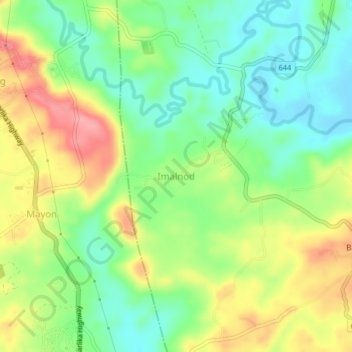 Carte topographique Imalnod, altitude, relief